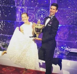 Tara's parents with Wimbledon title
